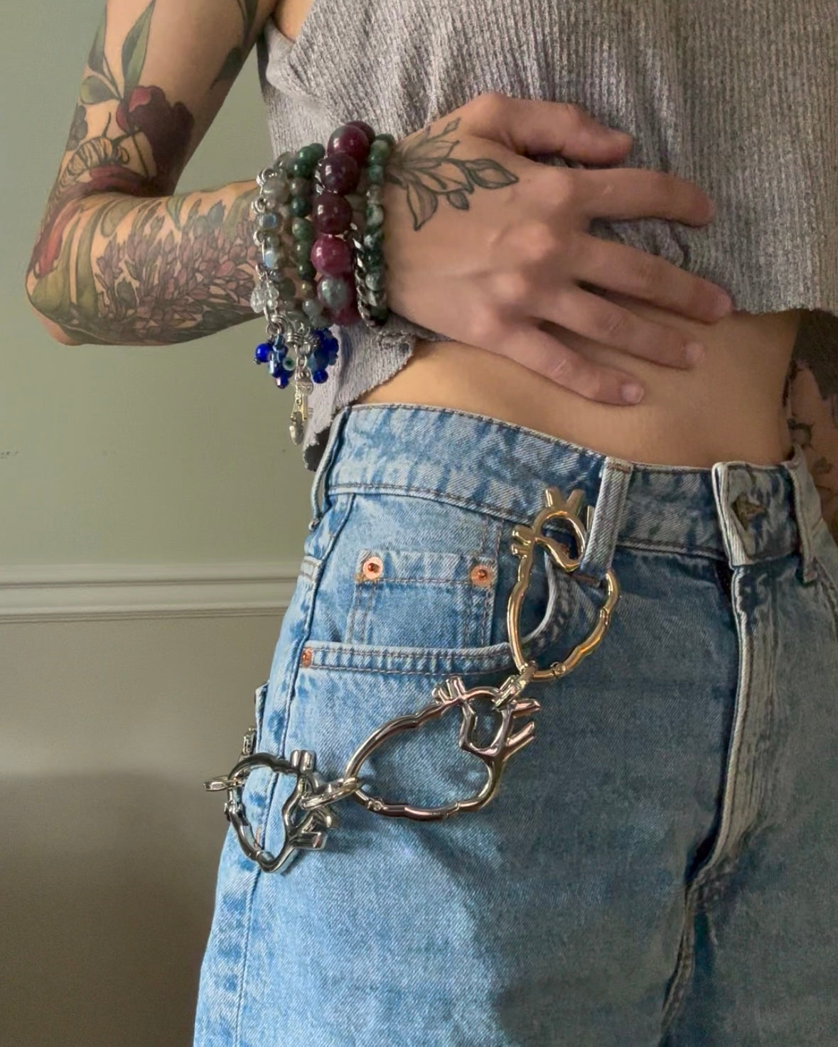 Anatomical Heart Carabiner Belt Chain