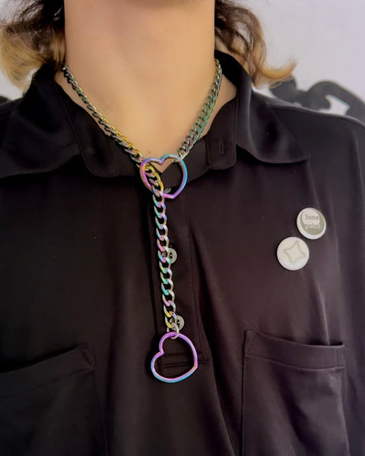 Rainbow Heart Slip Chain