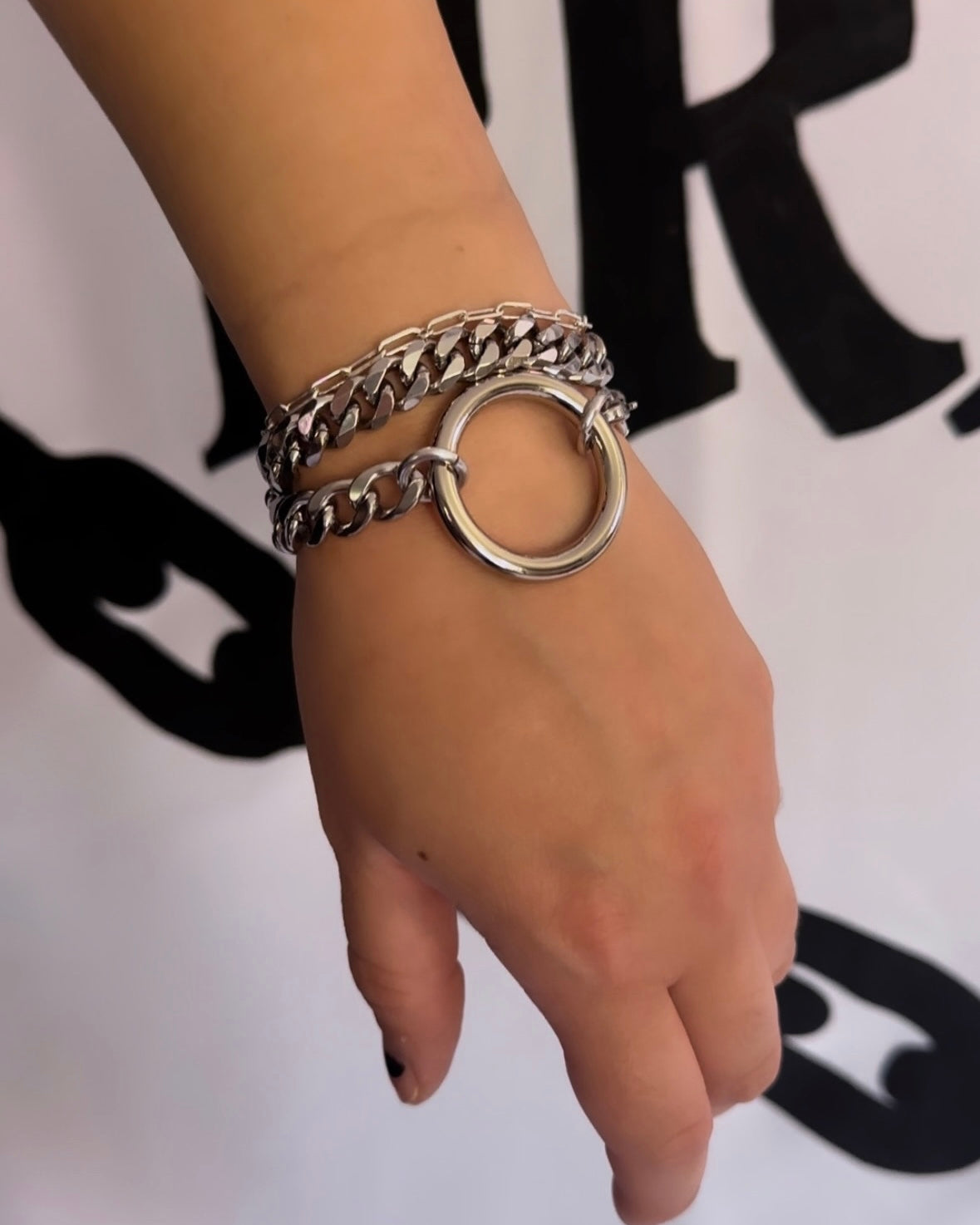 Heavy Chain Bracelet - Silver O Ring