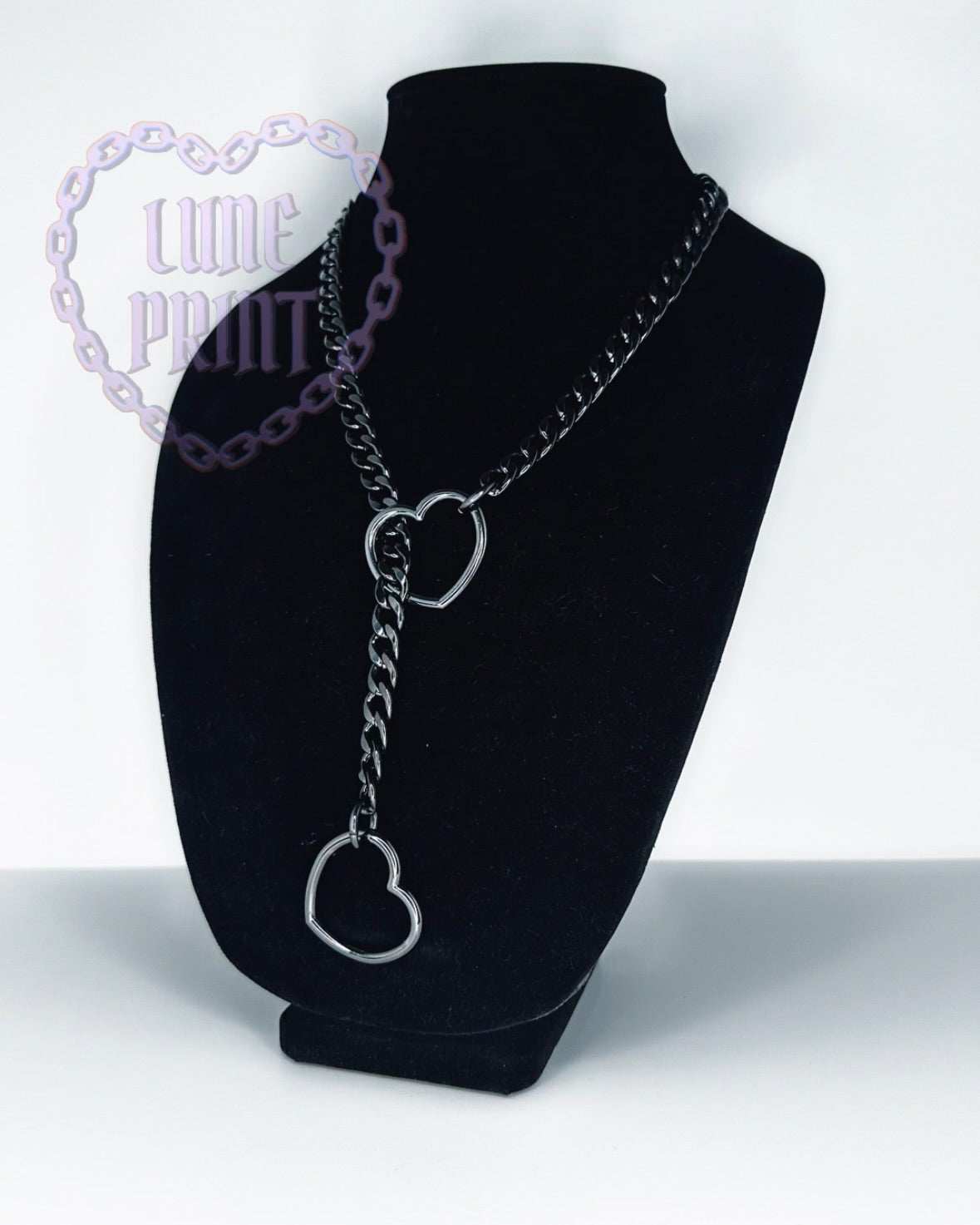 Gunmetal Heart Slip Chain