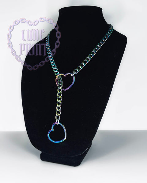 ★PEARLY MORE★ Ribbon Heart Chain Drop Necklace FullSizeRender_2c4d1e86-1730-