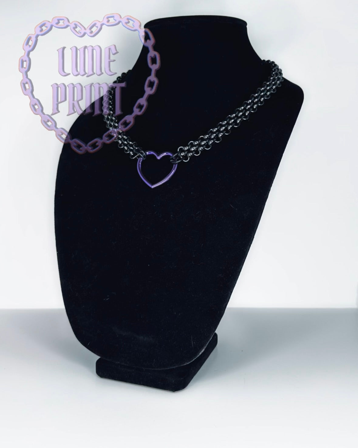 Gunmetal Purple Heart Bubble Choker