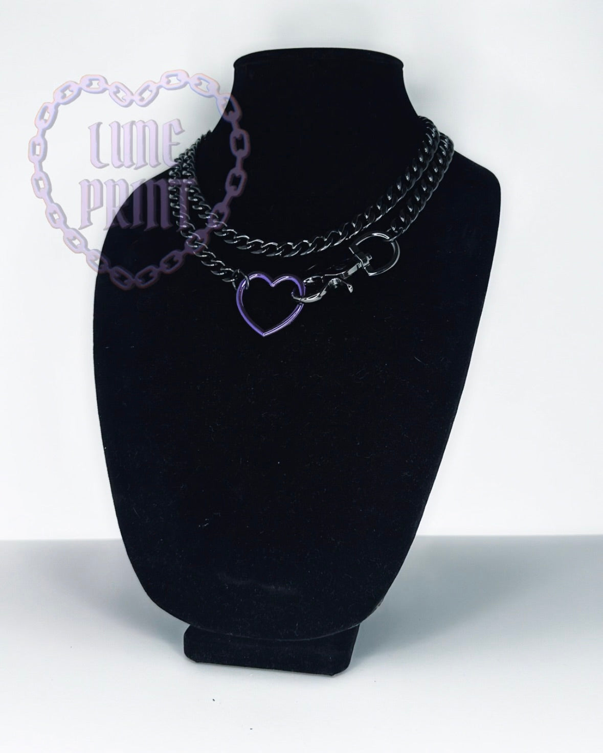 Gunmetal - Purple Heart Loop Choker