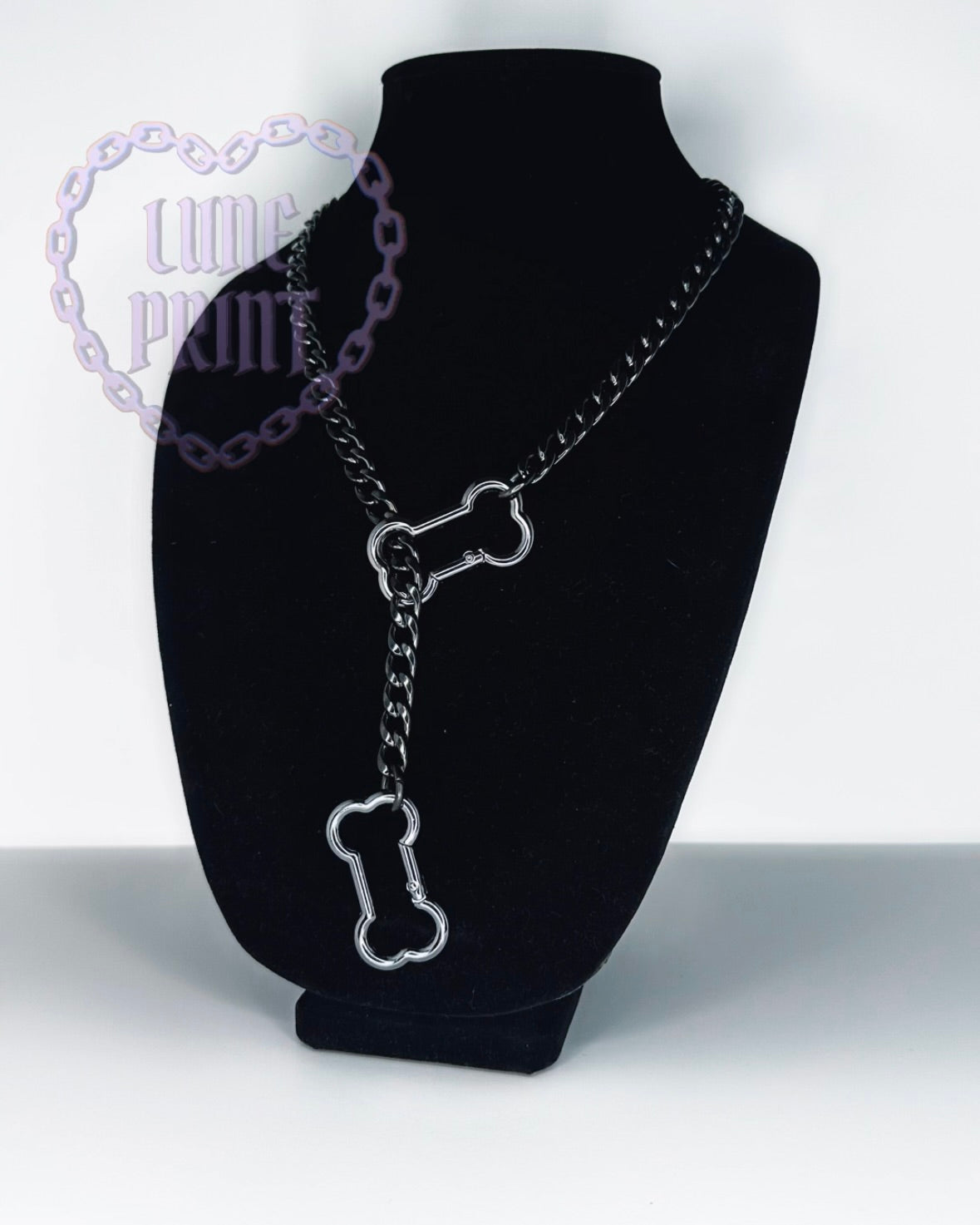 Gunmetal Bone Slip Chain