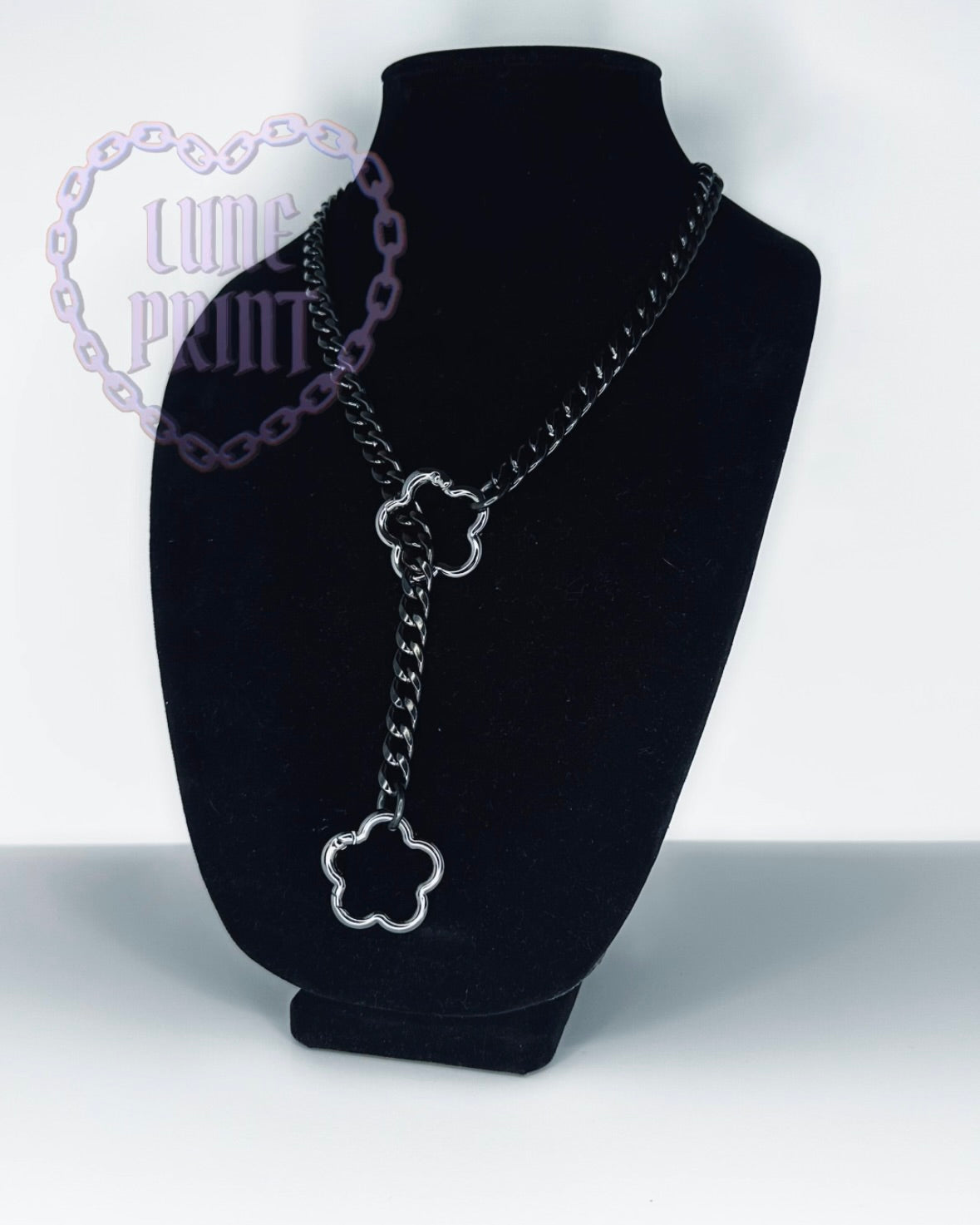 Gunmetal Flower Slip Chain