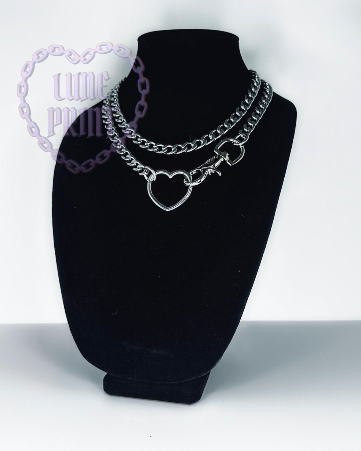 Silver Heart Loop Choker