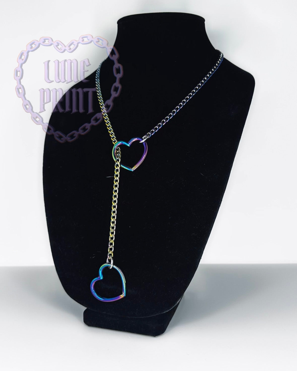 Delicate Rainbow Heart Slip Chain