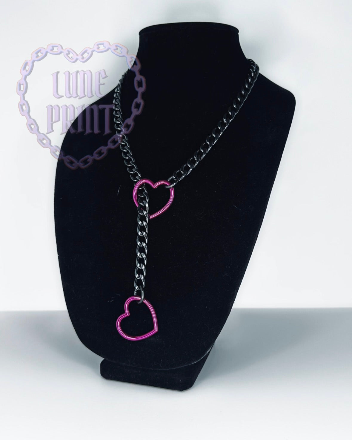 Gunmetal - Rose Heart Slip Chain