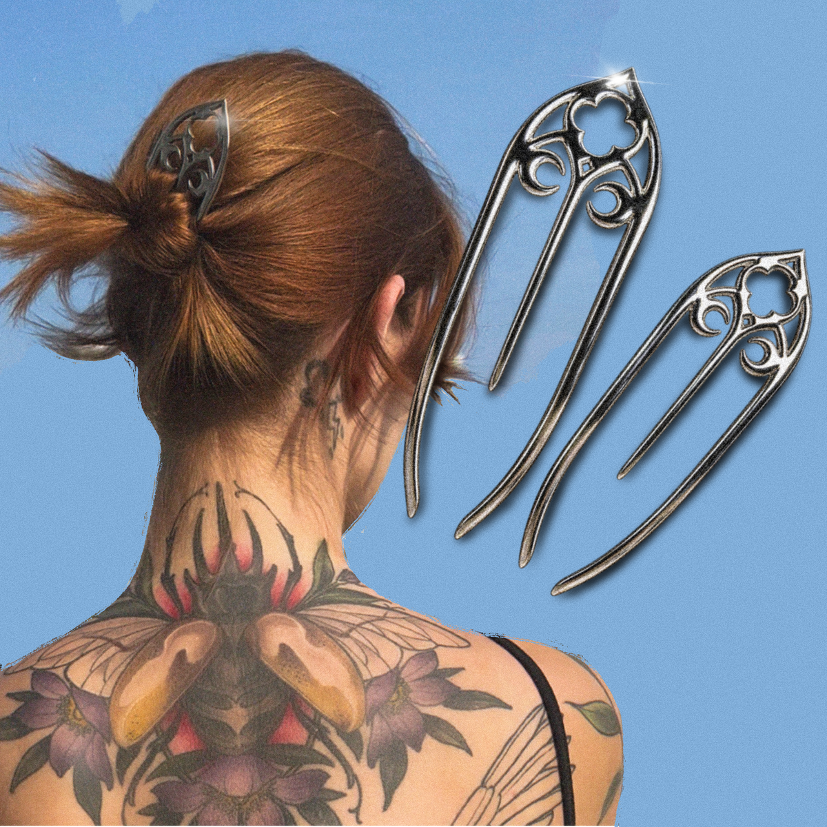 Cathedral Window Hair Pin