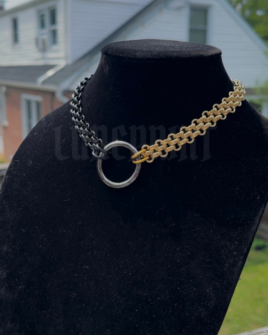 Dual Tone Gold/Gunmetal Bubble Choker