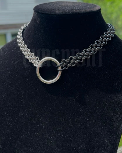 Dual Tone Silver/Gunmetal Classic Bubble Choker