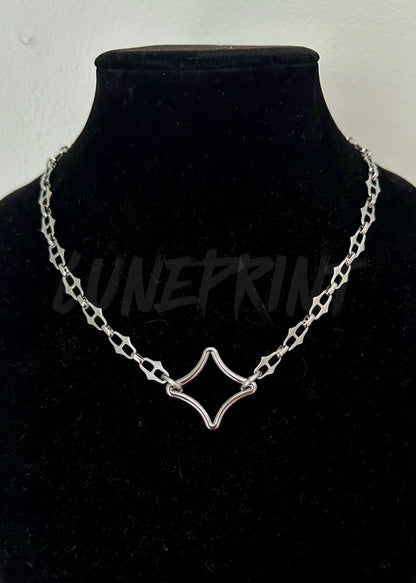 Silver Sparkle Barbed Thorn Necklace