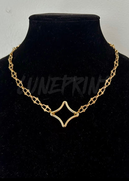 Gold Sparkle Barbed Thorn Necklace