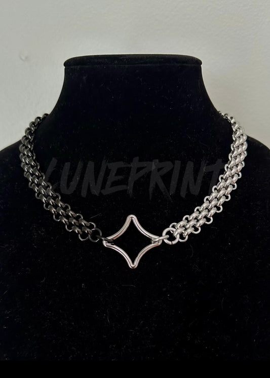 Dual Tone Sparkle Silver/Gunmetal Bubble Choker