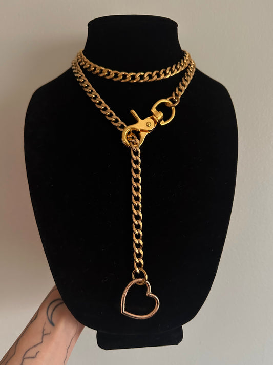 Gold Heart Loop Choker